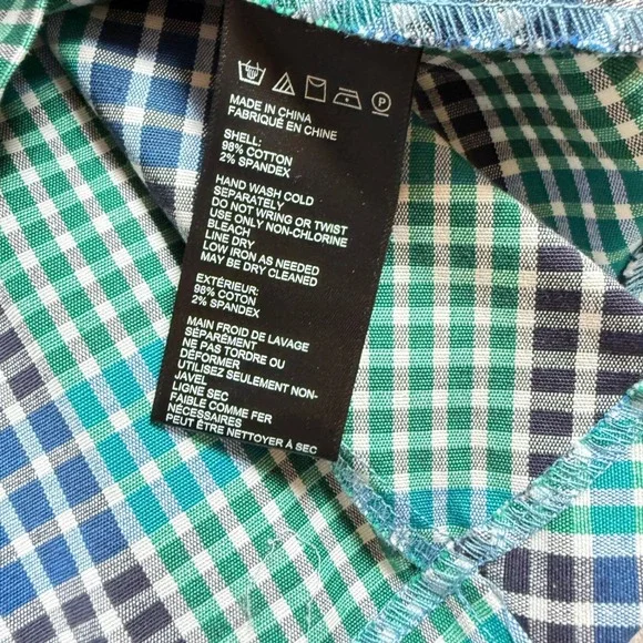 Urban Outfitters Plaid Mini Dress Women's Small Green Blue Gingham Grunge 90s - Picture 9 of 12